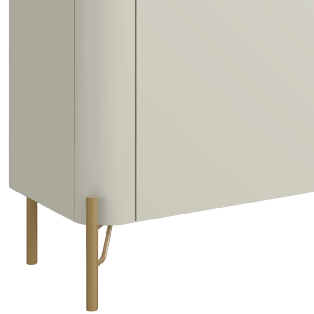 Rack TV 85 Pol 260cm 4 Portas Lisas Blen Luna/Dourado I06 - Mpozenato