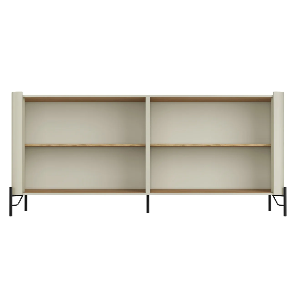 Buffet Aparador 180cm 4 Portas Lisas Blen Louro/Luna/Preto I06 - Mpozenato