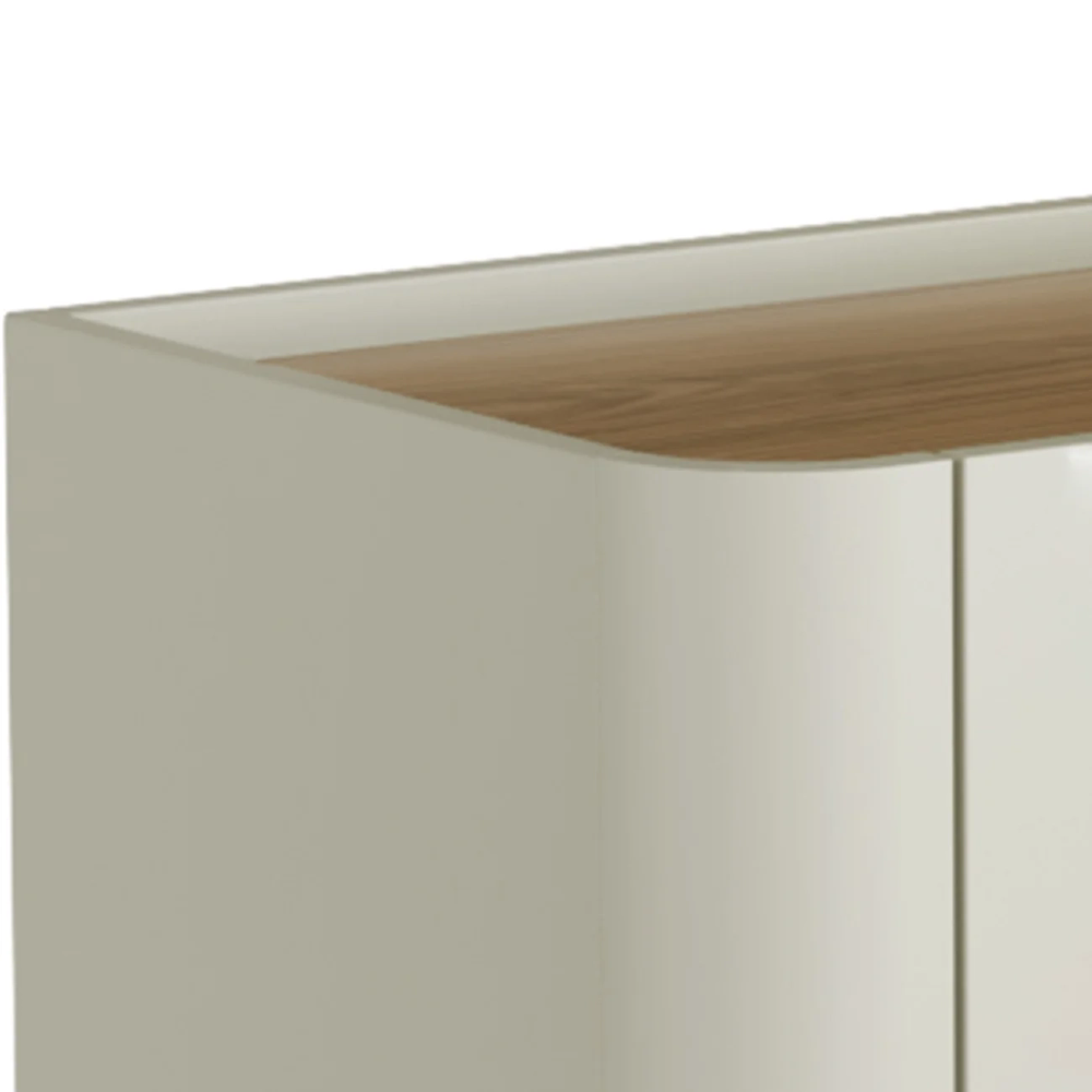 Buffet Aparador 180cm 4 Portas Lisas Blen Louro/Luna/Preto I06 - Mpozenato