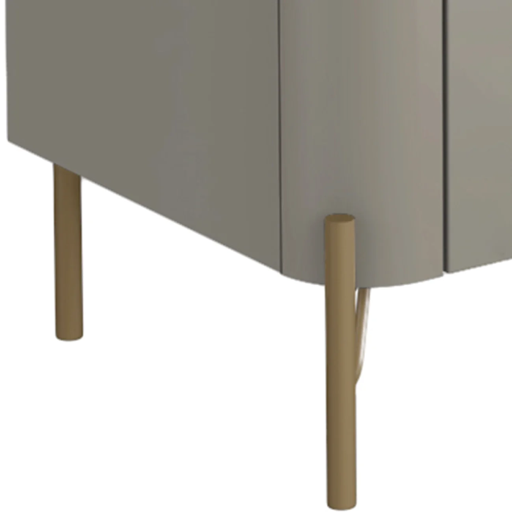 Buffet Aparador 99cm 2 Portas Lisas Blen Grigio/Dourado I06 - Mpozenato