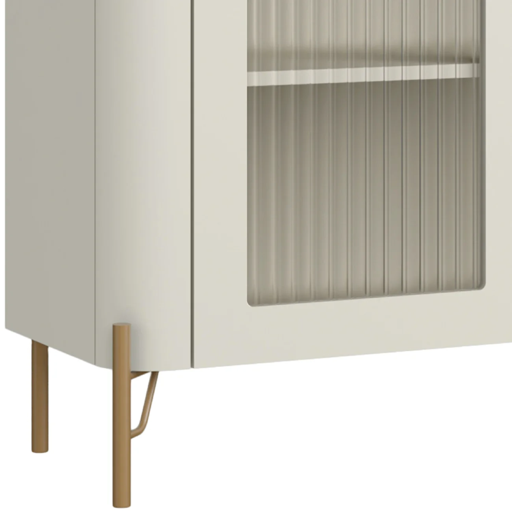 Armário de Cozinha Cristaleira 99cm Blen Luna/Dourado I06 - Mpozenato