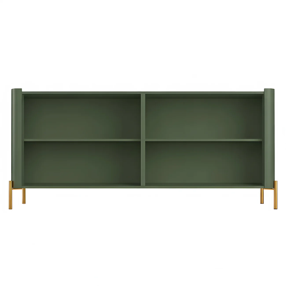 Buffet Aparador 180cm 4 Portas Lisas Blen Musgo/Dourado I06 - Mpozenato