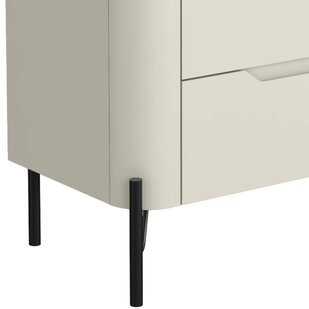 Mesa Cabeceira Quarto 68cm 2 Gavetas Becca Luna/Preto I06 - Mpozenato