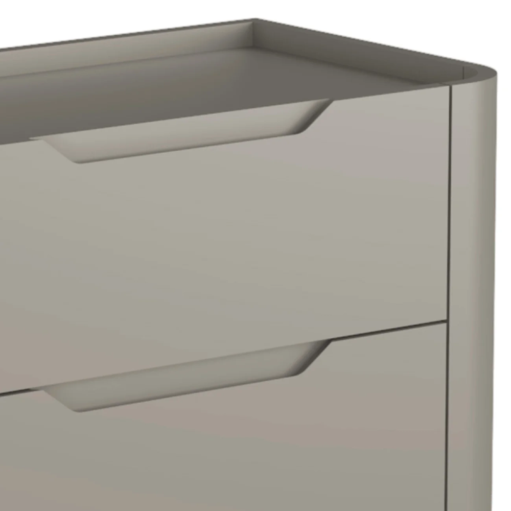 Mesa Cabeceira Quarto 68cm 3 Gavetas Blen Grigio/Preto I06 - Mpozenato