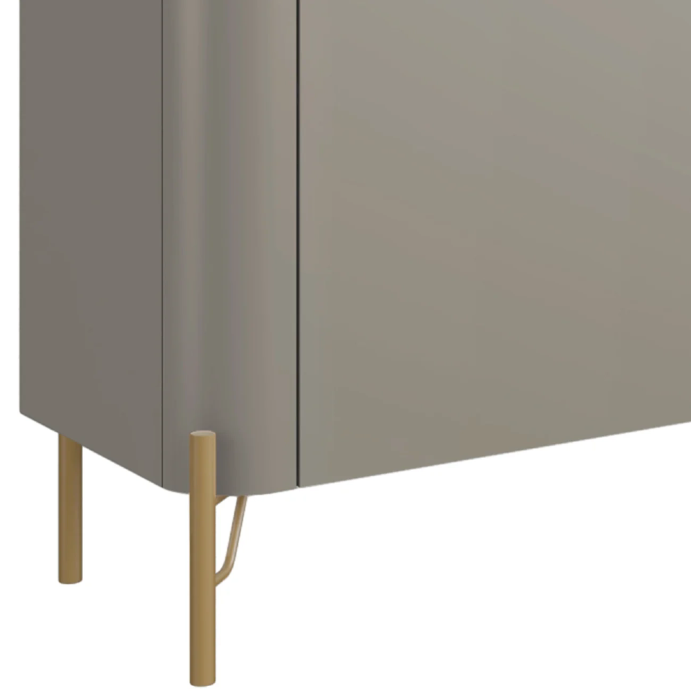 Rack TV 85 Pol 260cm 4 Portas Lisas Blen Grigio/Dourado I06 - Mpozenato