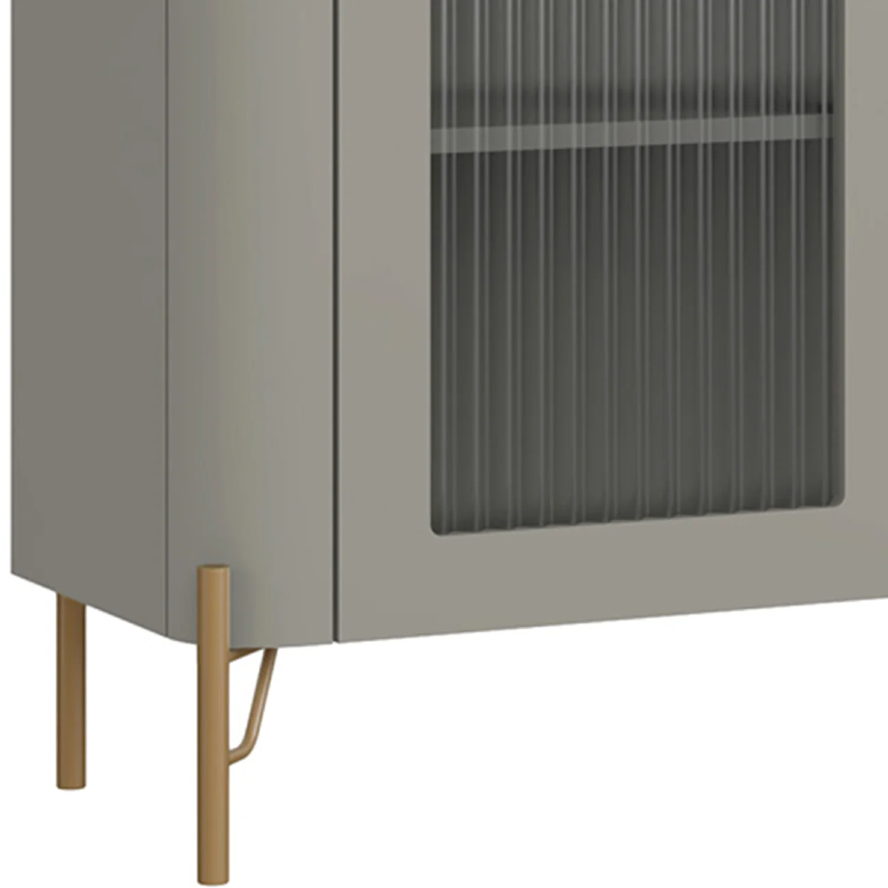 Armário de Cozinha Cristaleira 99cm Blen Grigio/Dourado I06 - Mpozenato