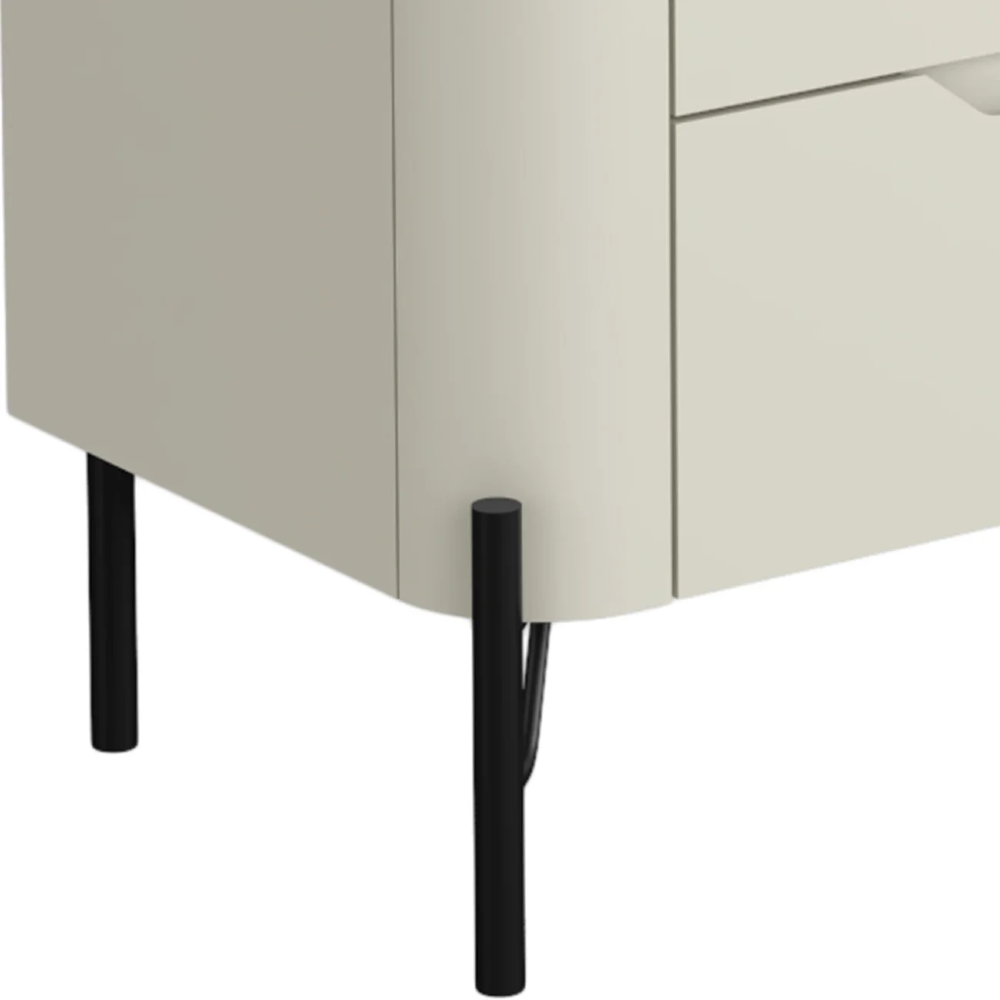 Mesa Cabeceira Para Quarto 68cm Kit 2 Blen Luna/Preto I06 - Mpozenato