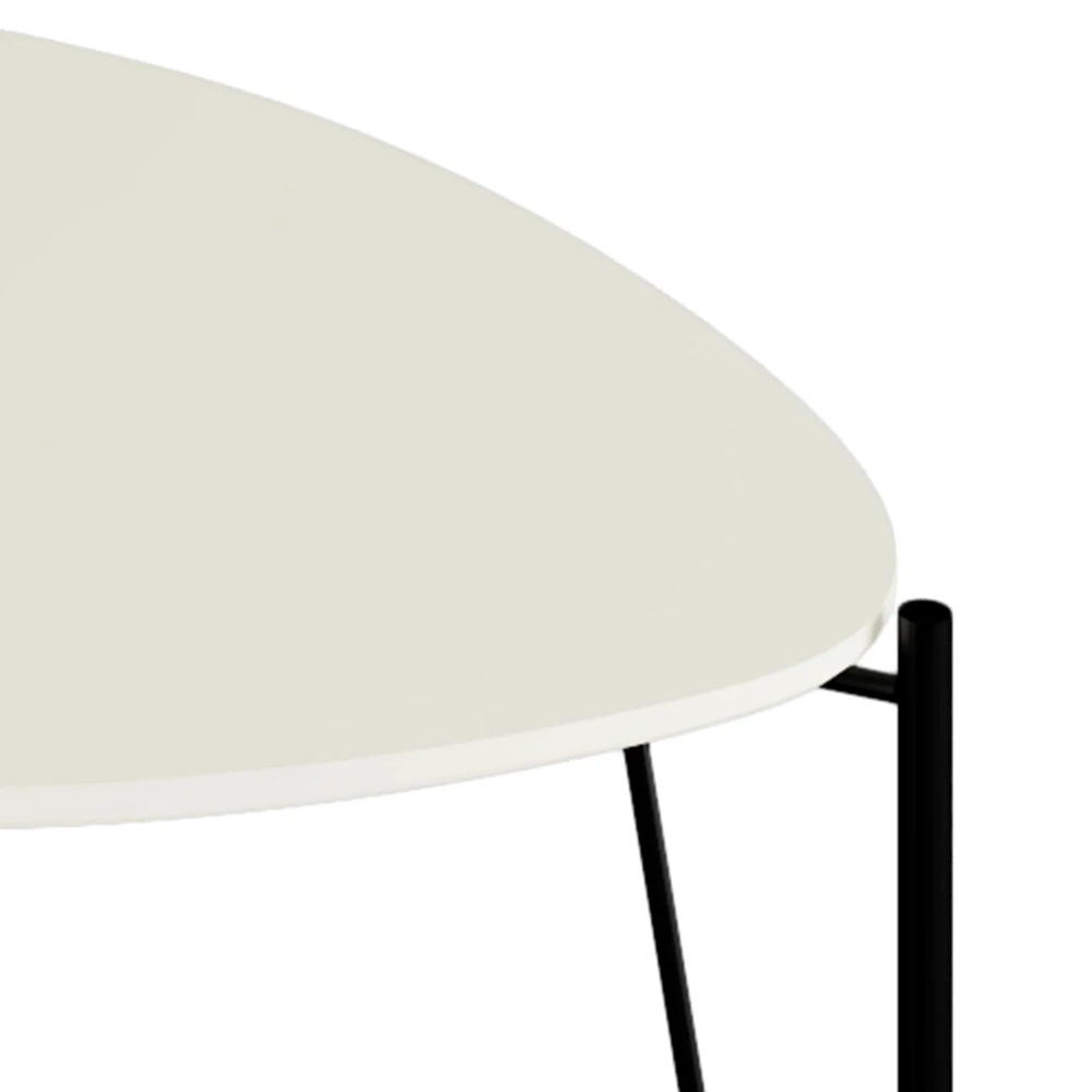 Mesa Lateral Para Sala Pés Metálicos Kit 2 Blen Luna/Preto I06 - Mpozenato