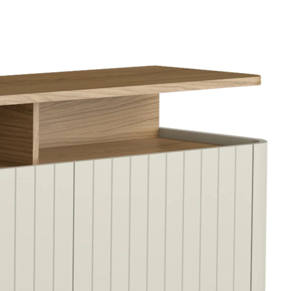 Rack TV 75 Pol 220cm Portas Brise Blen Louro/Luna/Dourado I06 - Mpozenato