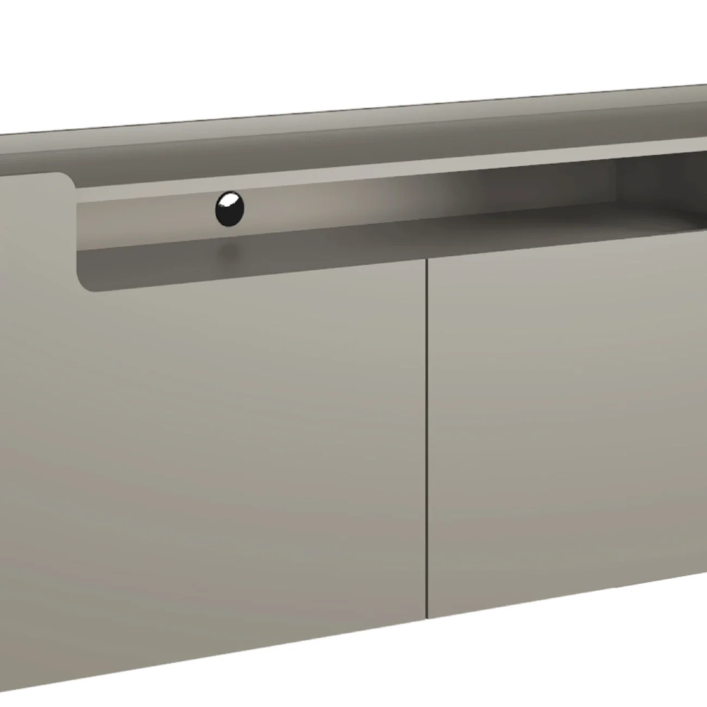 Rack TV 85 Pol 260cm 4 Portas Lisas Blen Grigio/Preto I06 - Mpozenato