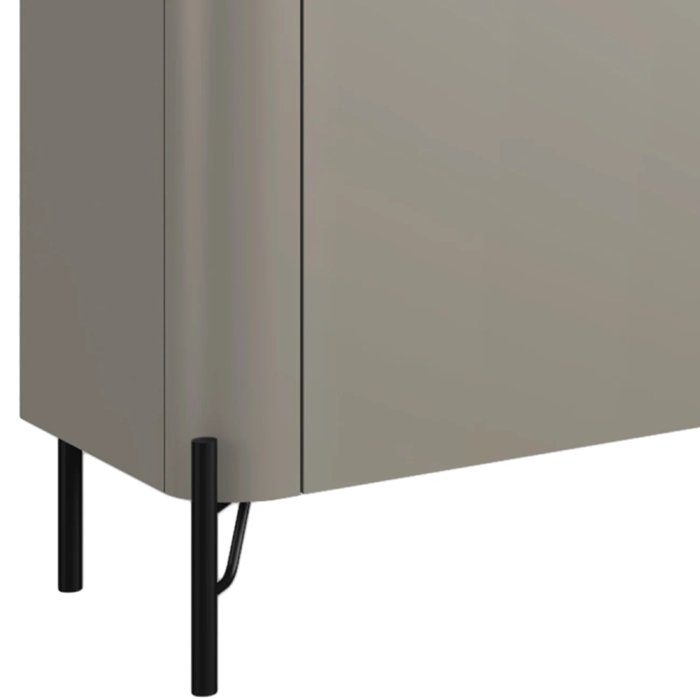 Rack TV 85 Pol 260cm 4 Portas Lisas Blen Grigio/Preto I06 - Mpozenato