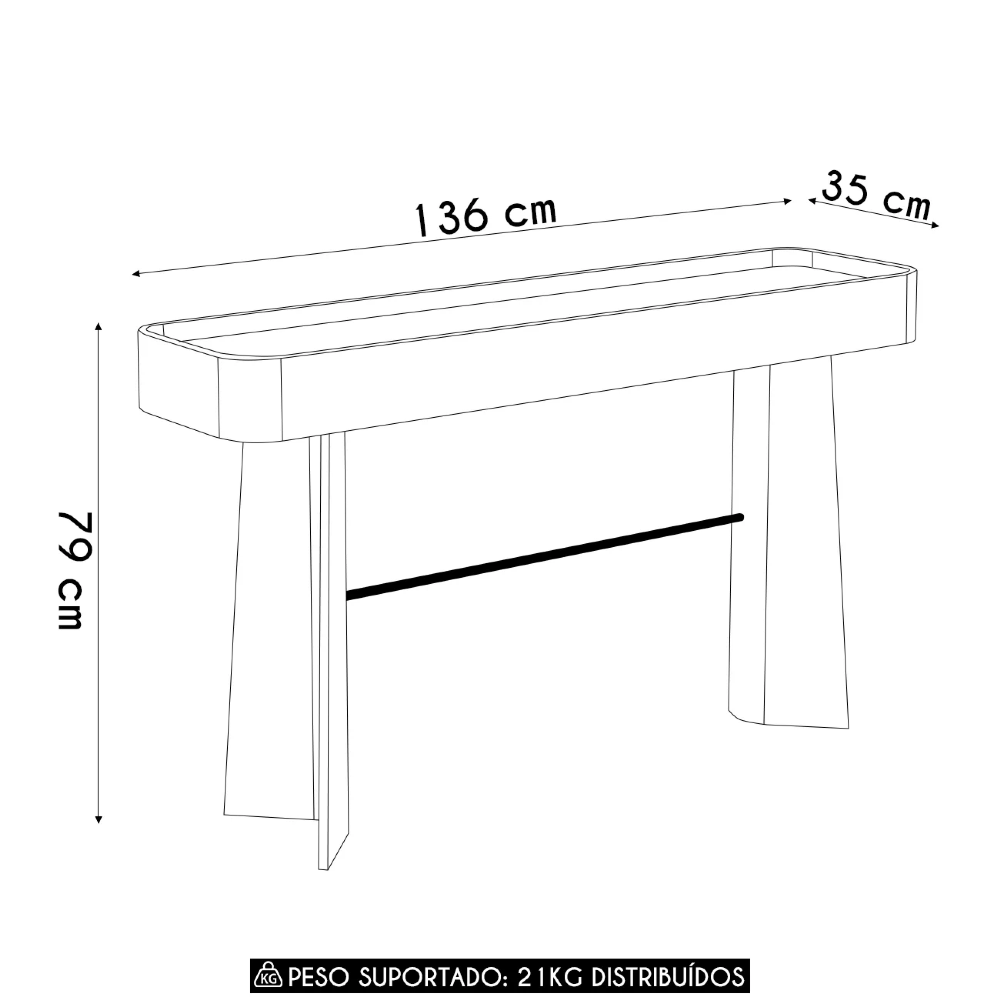 Aparador Sala de Estar Buffet 136cm Blen Louro/Luna/Preto I06 - Mpozenato