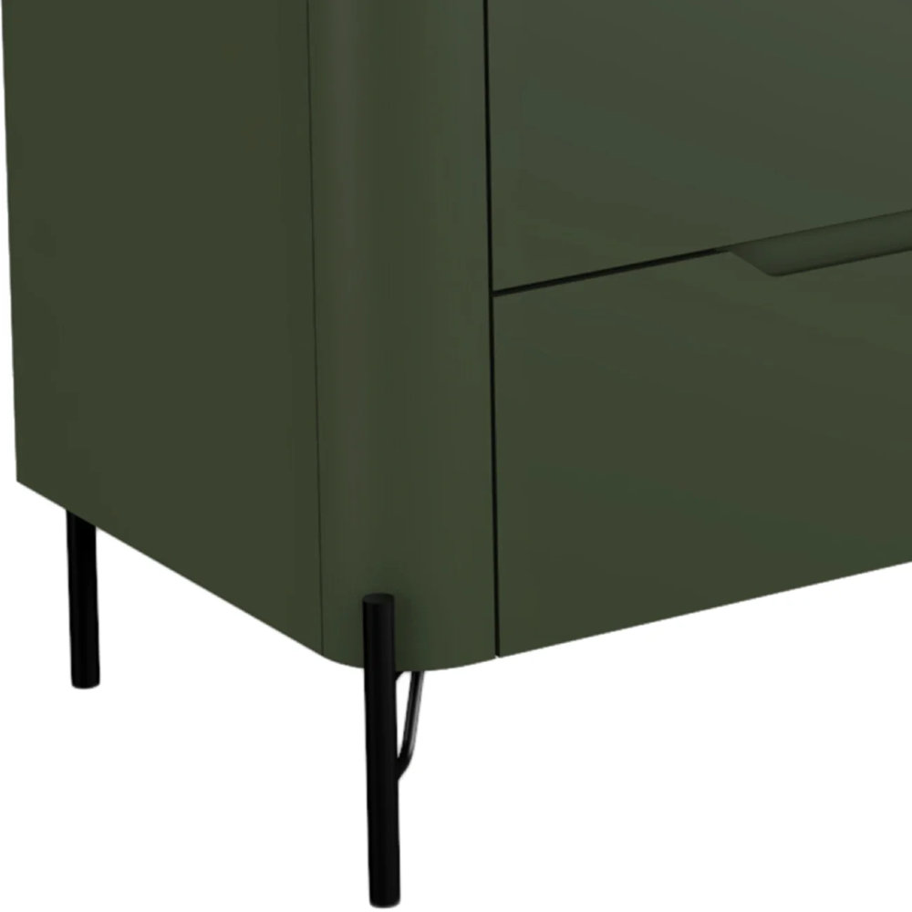 Cômoda Quarto 178cm Casal 6 Gavetas Blen Musgo/Preto I06 - Mpozenato