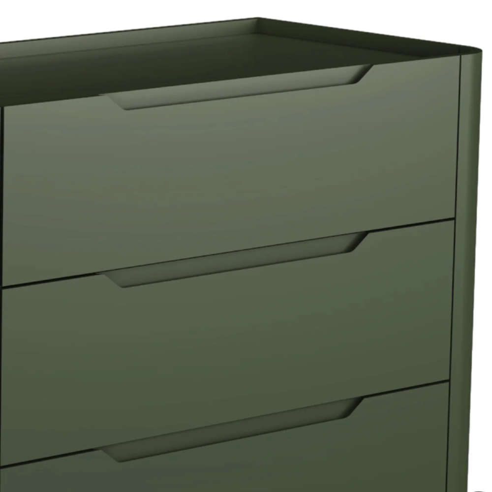 Cômoda Quarto 178cm Casal 6 Gavetas Blen Musgo/Preto I06 - Mpozenato