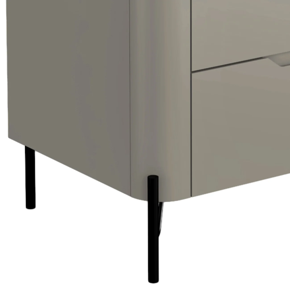 Cômoda Quarto 97cm Solteiro 3 Gavetas Becca Grigio/Preto I06 - Mpozenato