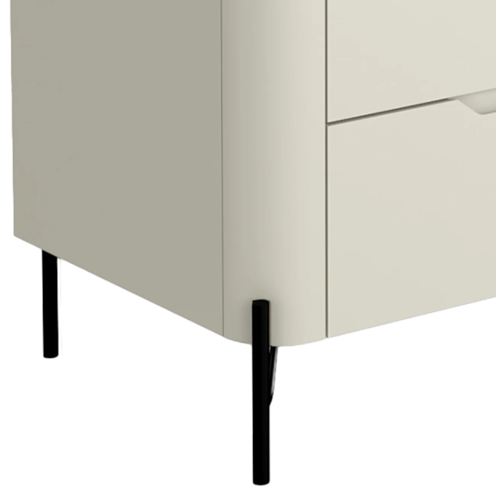 Cômoda Quarto 97cm Solteiro 3 Gavetas Becca Luna/Preto I06 - Mpozenato