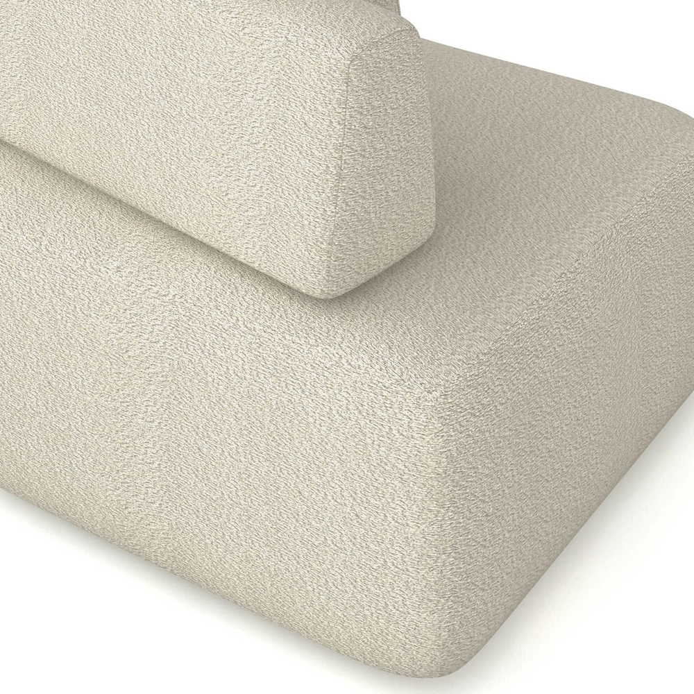 Sofá Ilha Com Chaise 589cm Living Moby Boucle Creme Z08 - Mpozenato