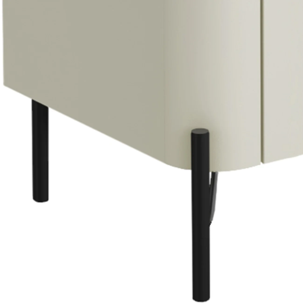 Buffet Aparador 99cm 2 Portas Lisas Blen Louro/Luna/Preto I06 - Mpozenato