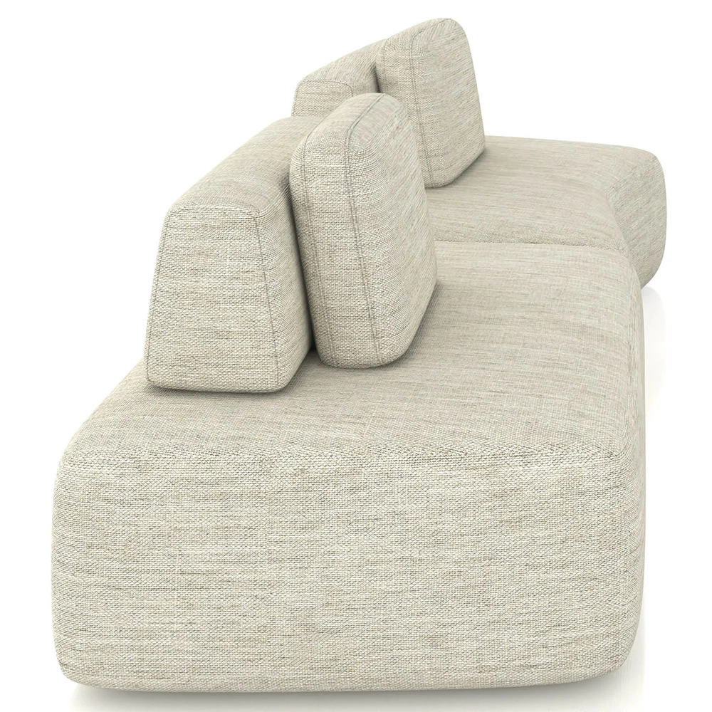 Sofá Ilha 314cm 2 Módulos Sala de Estar Moby Linho Cru Z08 - Mpozenato