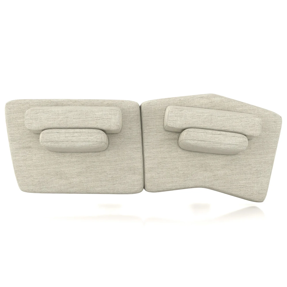 Sofá Ilha 314cm 2 Módulos Sala de Estar Moby Linho Cru Z08 - Mpozenato