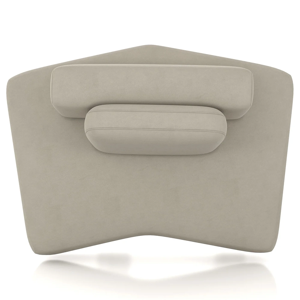 Sofá Modular 174cm Living Sala de Estar Moby Veludo Bege Z08 - Mpozenato