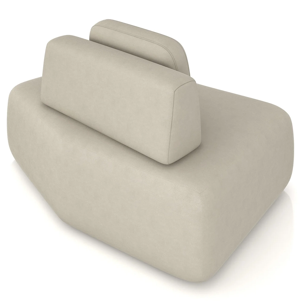 Sofá Modular 174cm Living Sala de Estar Moby Veludo Bege Z08 - Mpozenato