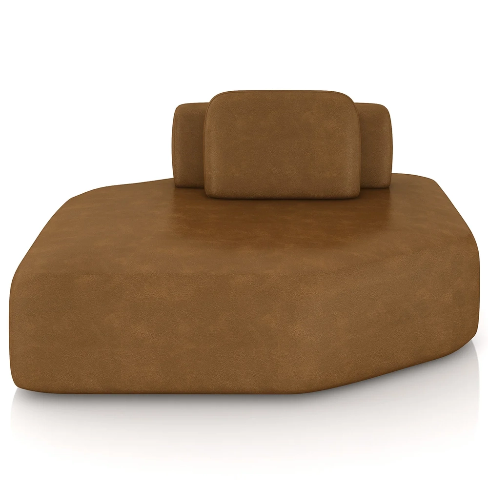 Sofá Chaise Modular 135cm Sala de Estar Moby Sintético Caramelo Z08 - Mpozenato