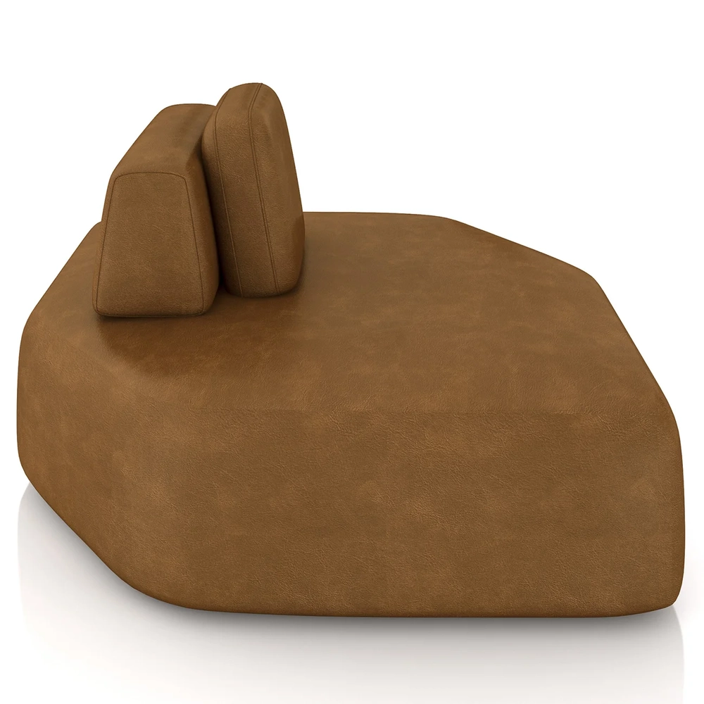 Sofá Chaise Modular 135cm Sala de Estar Moby Sintético Caramelo Z08 - Mpozenato