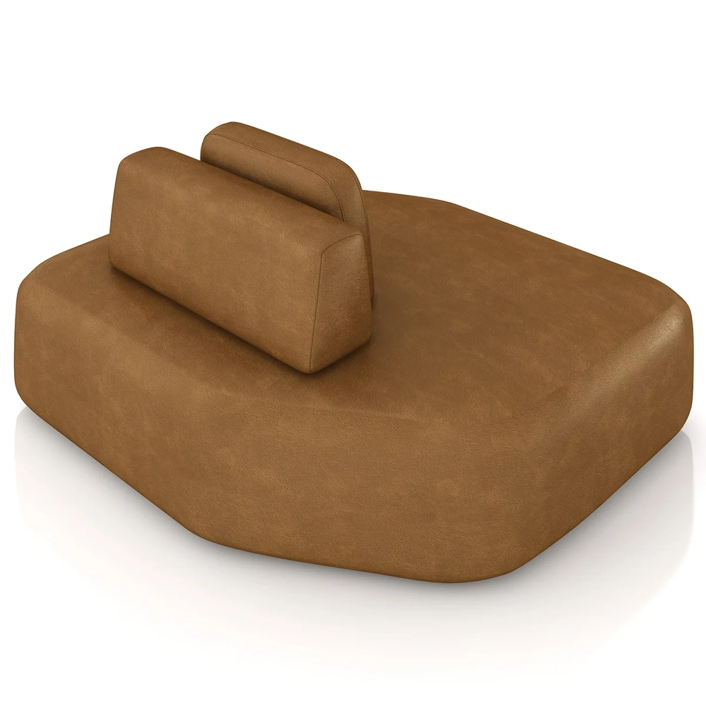 Sofá Chaise Modular 135cm Sala de Estar Moby Sintético Caramelo Z08 - Mpozenato