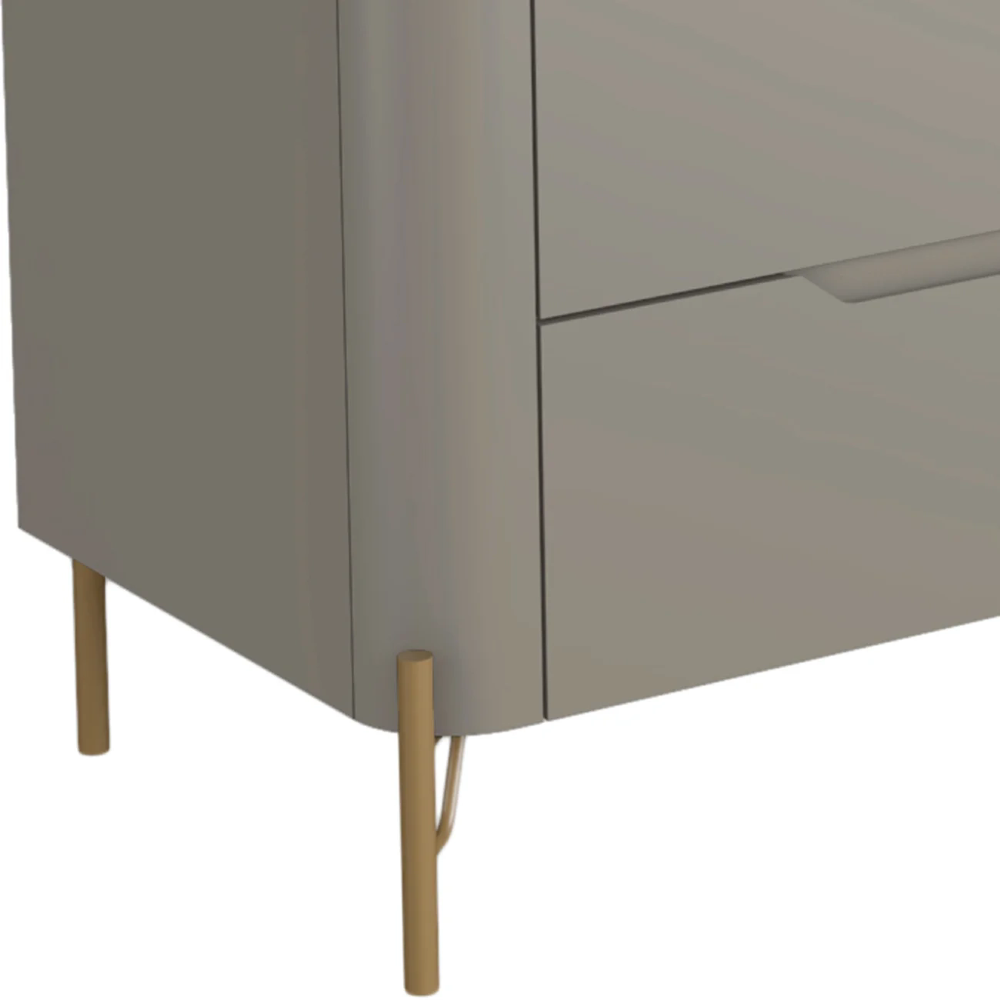Cômoda Quarto 178cm Casal 6 Gavetas Blen Grigio/Dourado I06 - Mpozenato