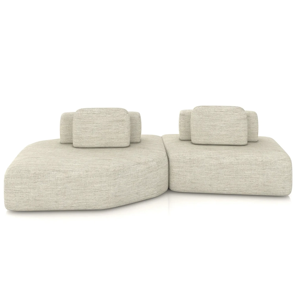 Sofá Ilha 275cm 2 Módulos Sala de Estar Moby Linho Cru Z08 - Mpozenato