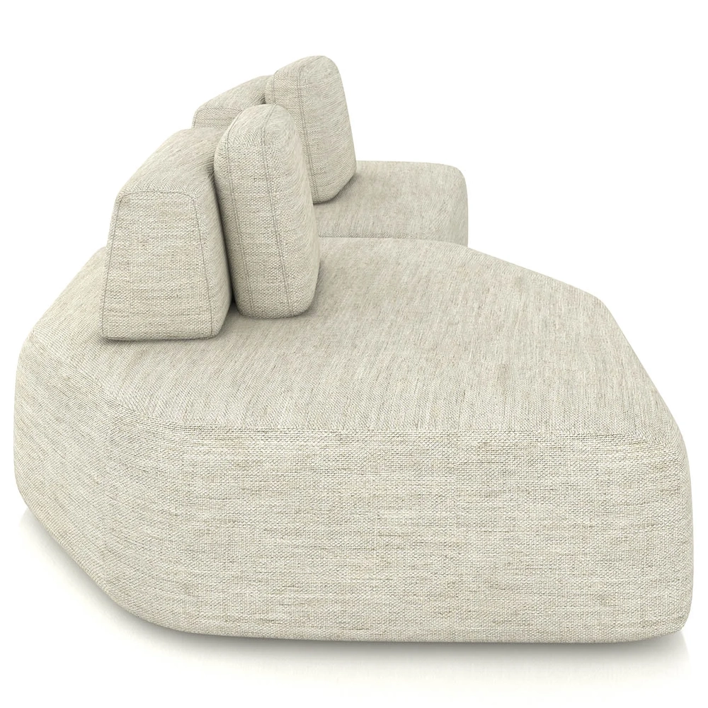 Sofá Ilha 275cm 2 Módulos Sala de Estar Moby Linho Cru Z08 - Mpozenato