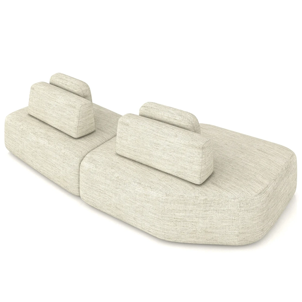 Sofá Ilha 275cm 2 Módulos Sala de Estar Moby Linho Cru Z08 - Mpozenato