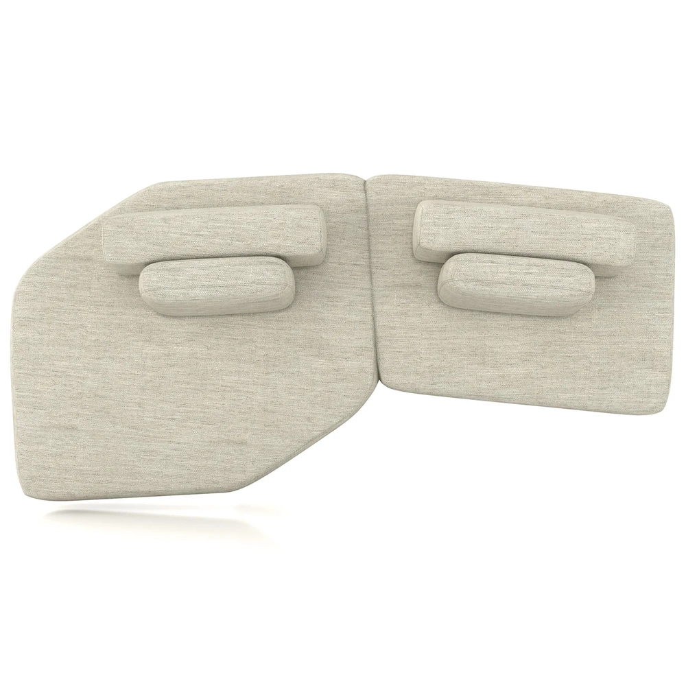 Sofá Ilha 275cm 2 Módulos Sala de Estar Moby Linho Cru Z08 - Mpozenato