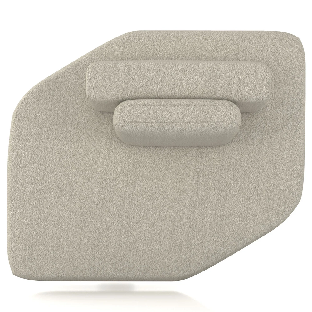 Sofá Chaise Modular 135cm Sala de Estar Moby Boucle Creme Z08 - Mpozenato