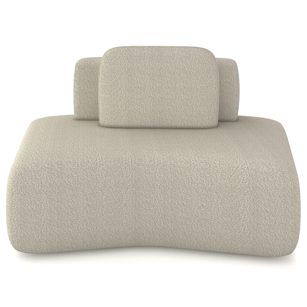 Sofá Modular 174cm Living Sala de Estar Moby Boucle Creme Z08 - Mpozenato