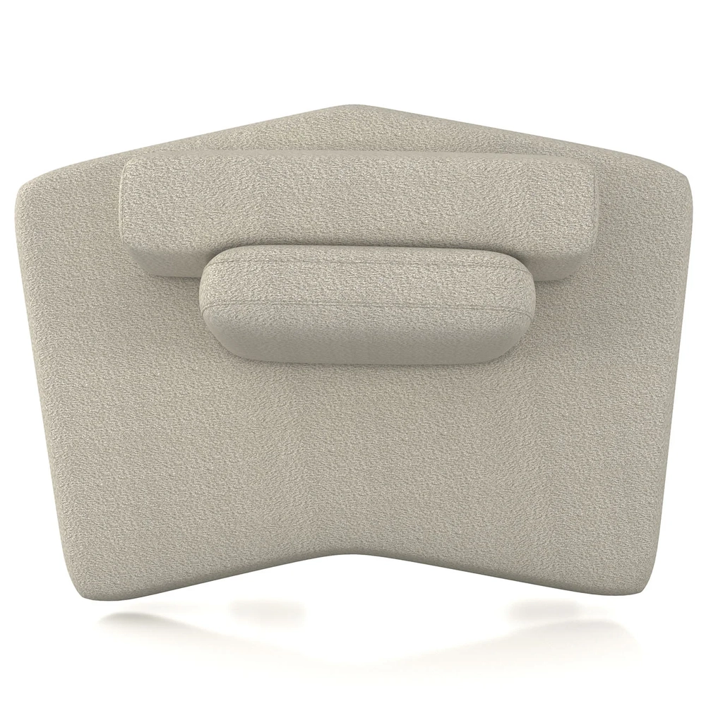 Sofá Modular 174cm Living Sala de Estar Moby Boucle Creme Z08 - Mpozenato