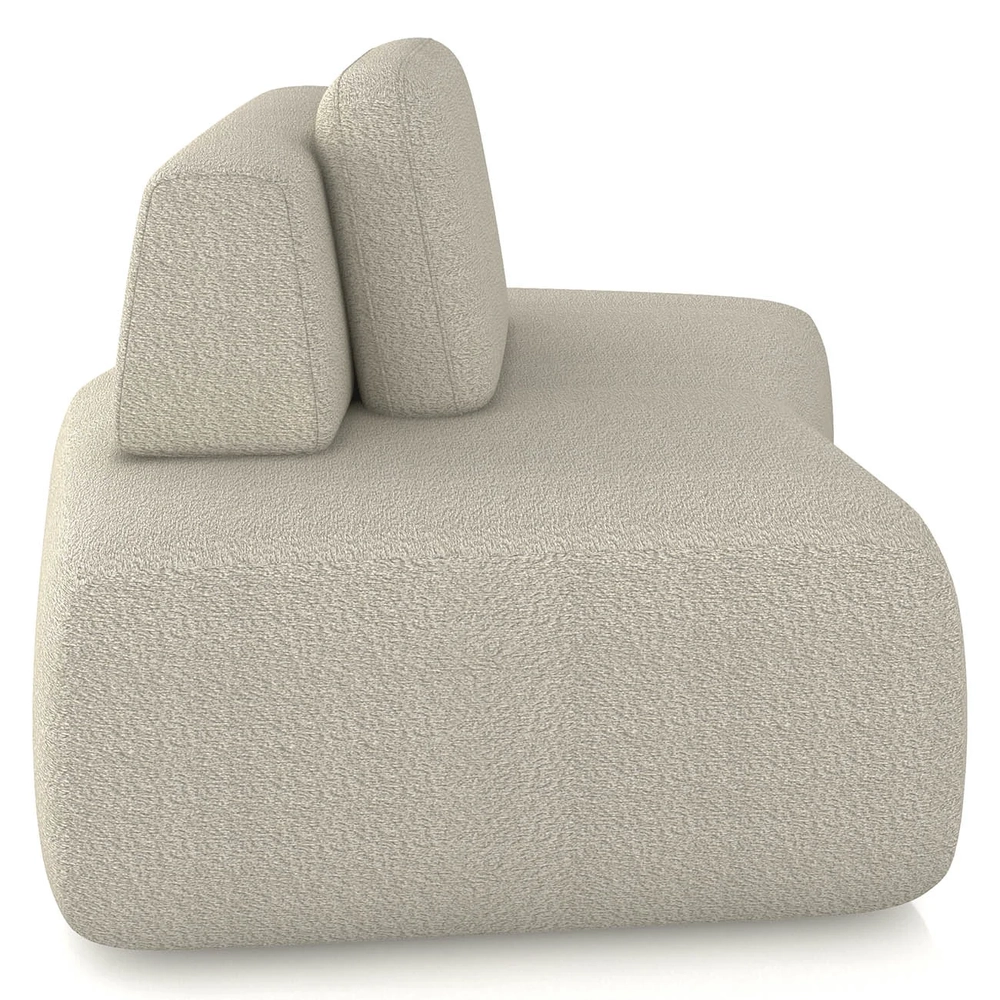 Sofá Modular 174cm Living Sala de Estar Moby Boucle Creme Z08 - Mpozenato