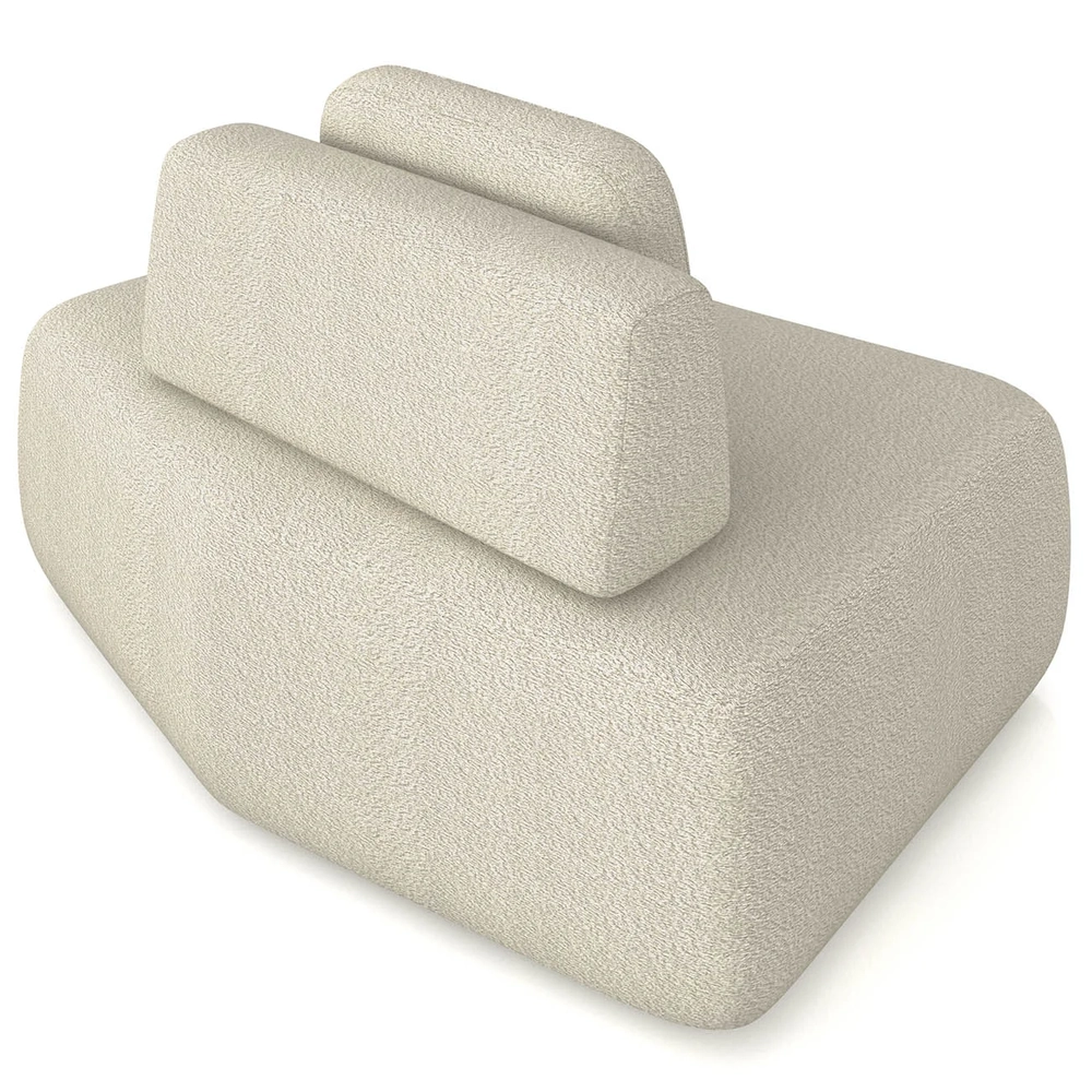 Sofá Modular 174cm Living Sala de Estar Moby Boucle Creme Z08 - Mpozenato