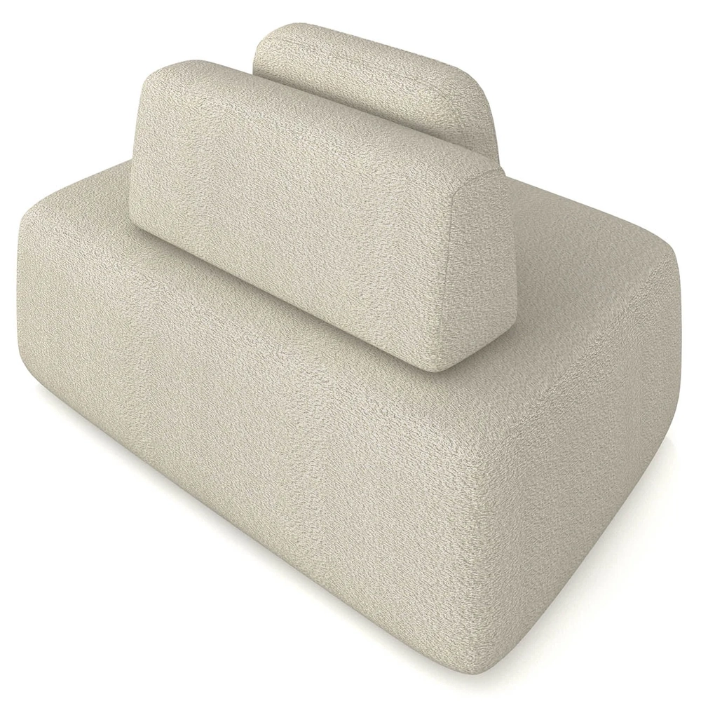 Sofá Modular 140cm Living Sala de Estar Moby Boucle Creme Z08 - Mpozenato