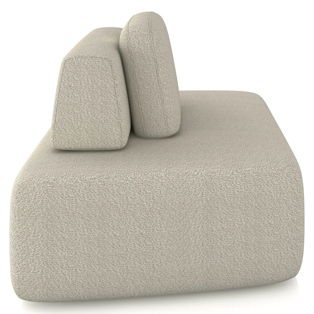 Sofá Modular 140cm Living Sala de Estar Moby Boucle Creme Z08 - Mpozenato