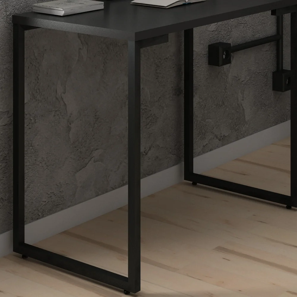 Mesa Escritório 120cm Estilo Industrial New Port  Z34 Preto - Mpozenato