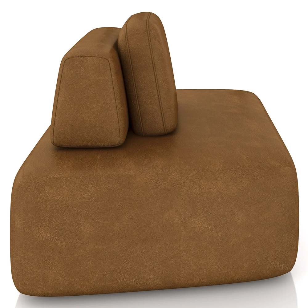 Sofá Modular 140cm Living Sala de Estar Moby Sintético Caramelo Z08 - Mpozenato