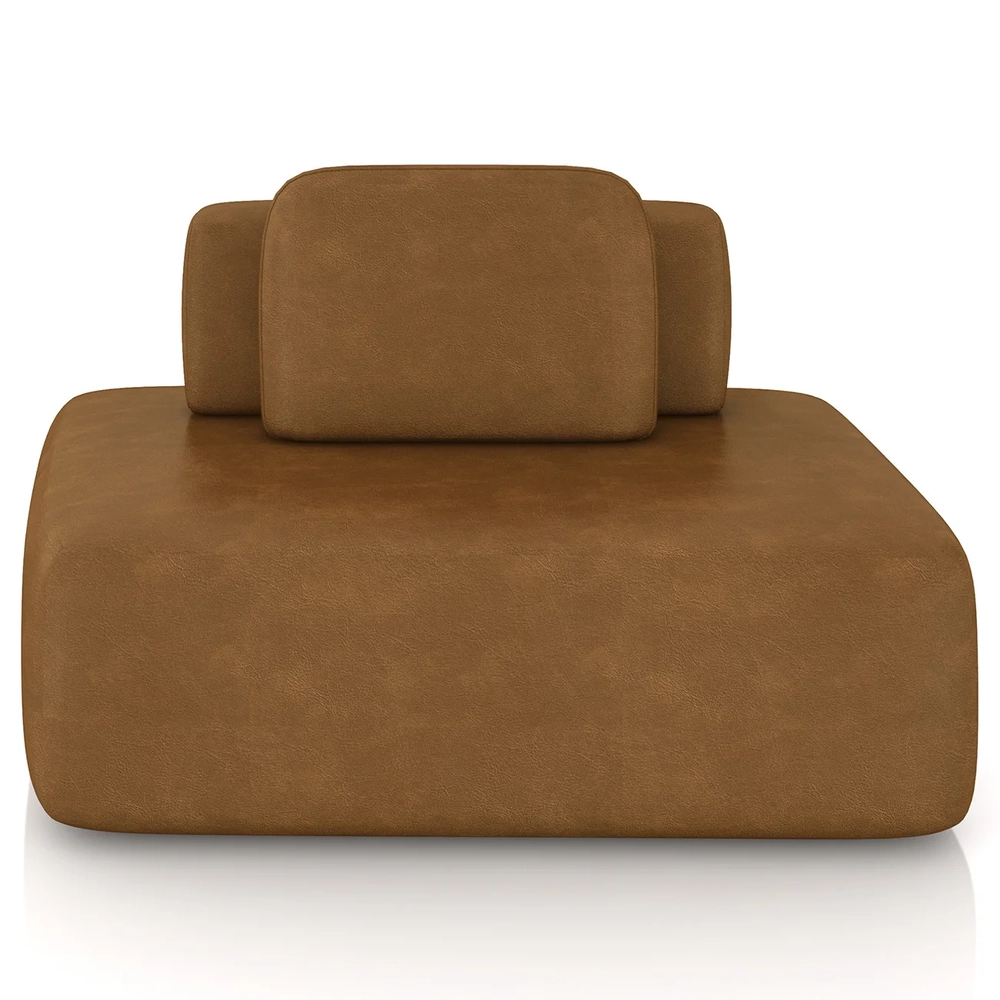 Sofá Modular 140cm Living Sala de Estar Moby Sintético Caramelo Z08 - Mpozenato