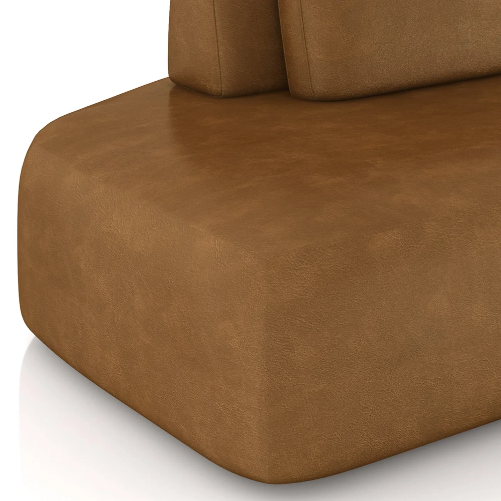 Sofá Ilha Com Chaise 449cm Living Moby Sintético Caramelo Z08 - Mpozenato