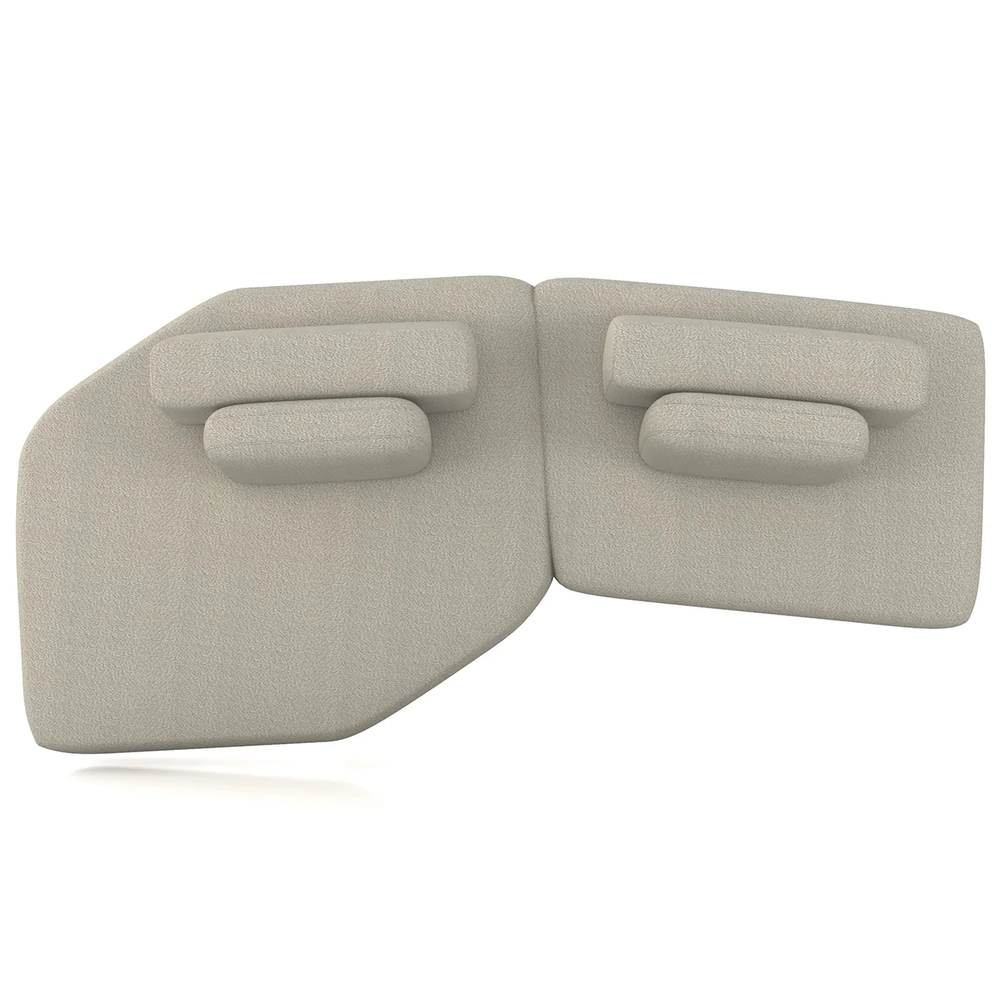 Sofá Ilha 275cm 2 Módulos Sala de Estar Moby Boucle Creme Z08 - Mpozenato