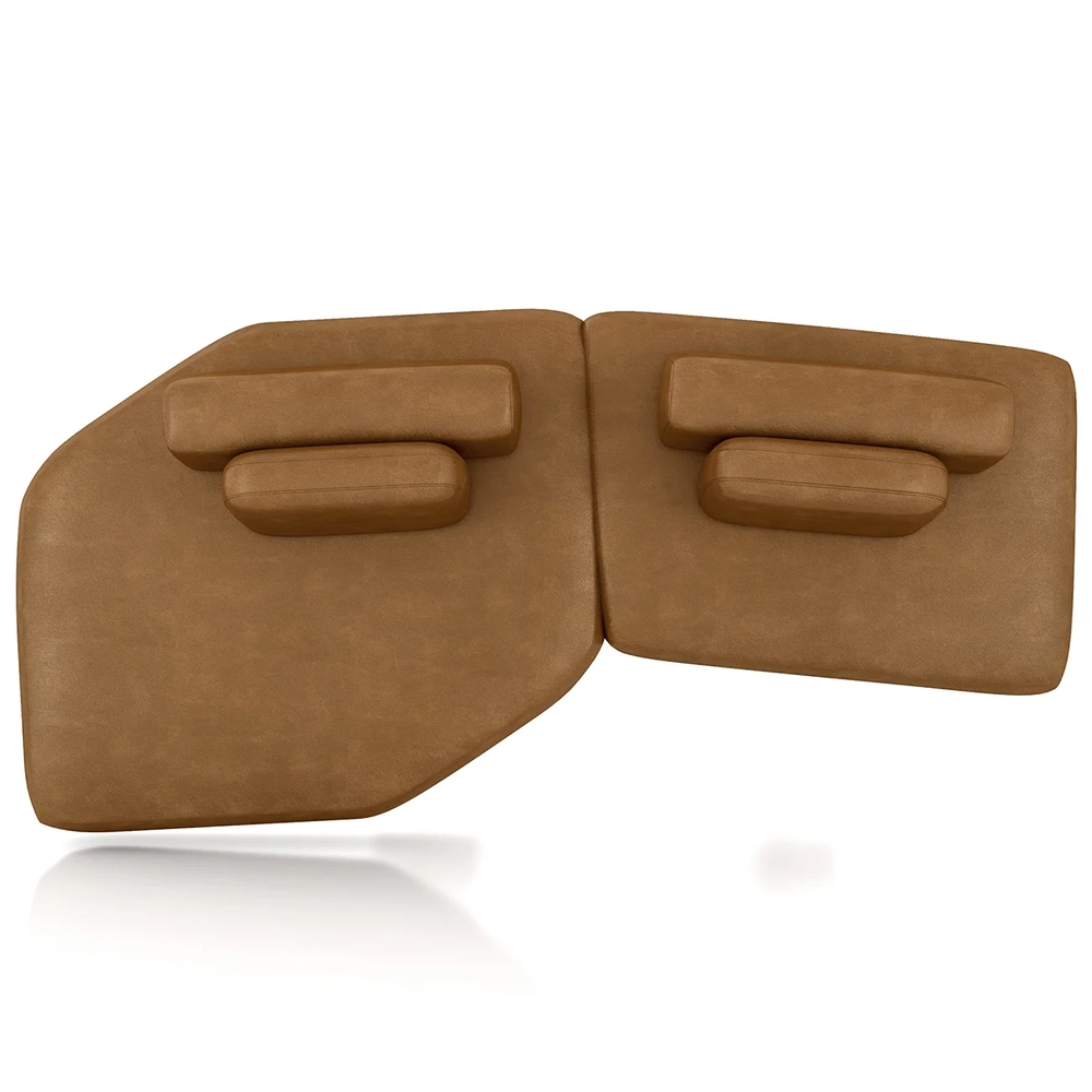 Sofá Ilha 275cm 2 Módulos Sala de Estar Moby Sintético Caramelo Z08 - Mpozenato