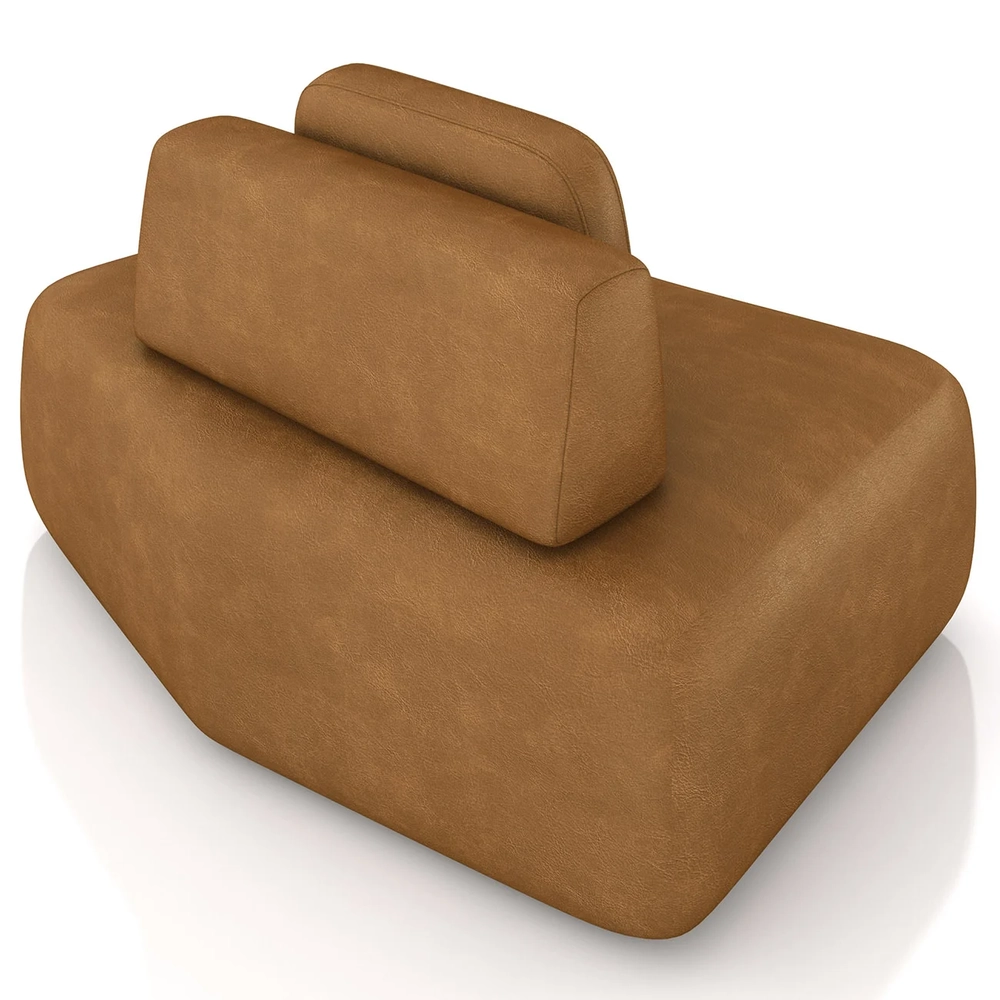 Sofá Modular 174cm Living Sala de Estar Moby Sintético Caramelo Z08 - Mpozenato