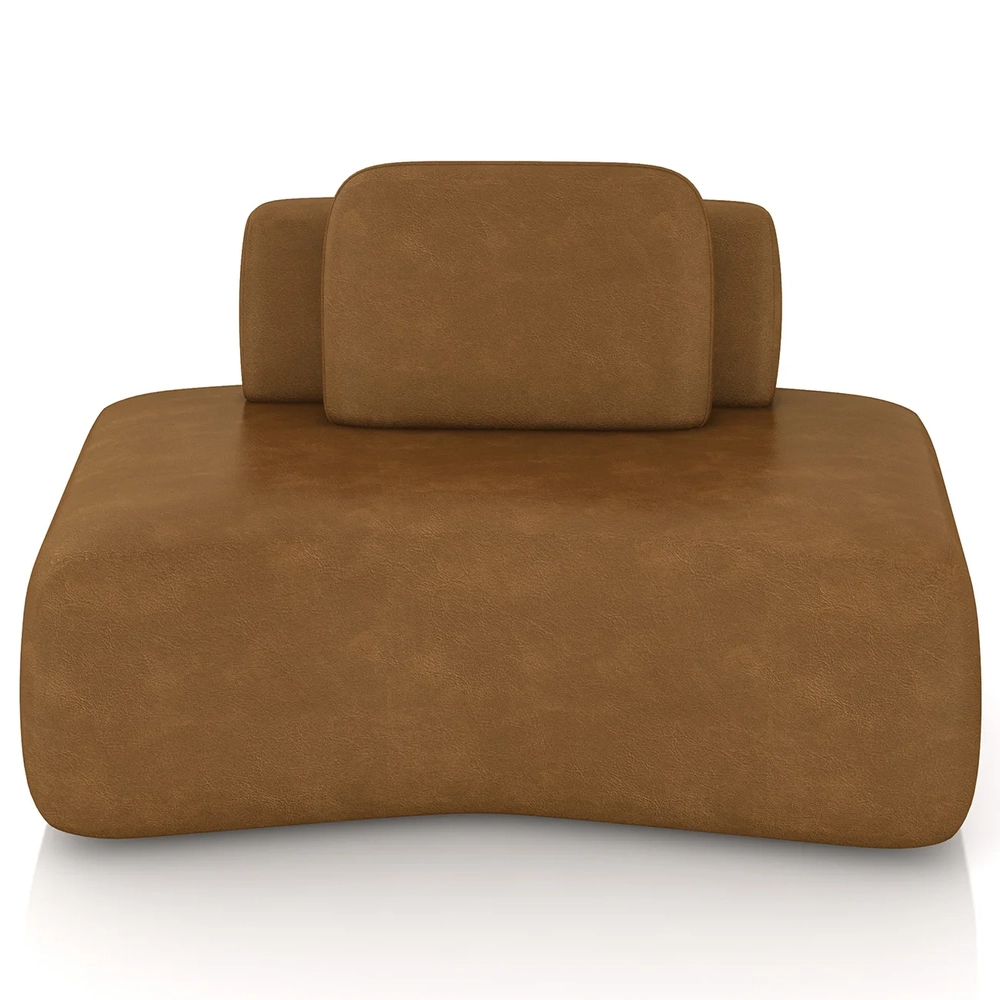 Sofá Modular 174cm Living Sala de Estar Moby Sintético Caramelo Z08 - Mpozenato