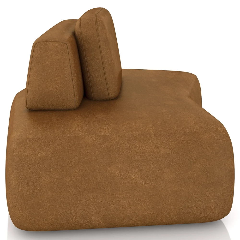 Sofá Modular 174cm Living Sala de Estar Moby Sintético Caramelo Z08 - Mpozenato